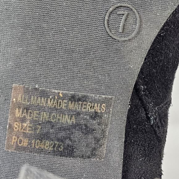 Charlotte Russe Thigh High Over the Knee Black Suede Boots Women's Size 7 - Picture 12 of 16